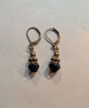 Image of Quite Ornate ~ Victorian Mourning Inspired ~ Black Glass Waterfall Necklace Set