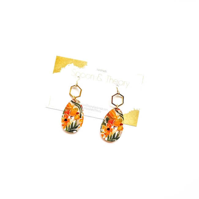 Citrus Lily | Acrylic Earrings 