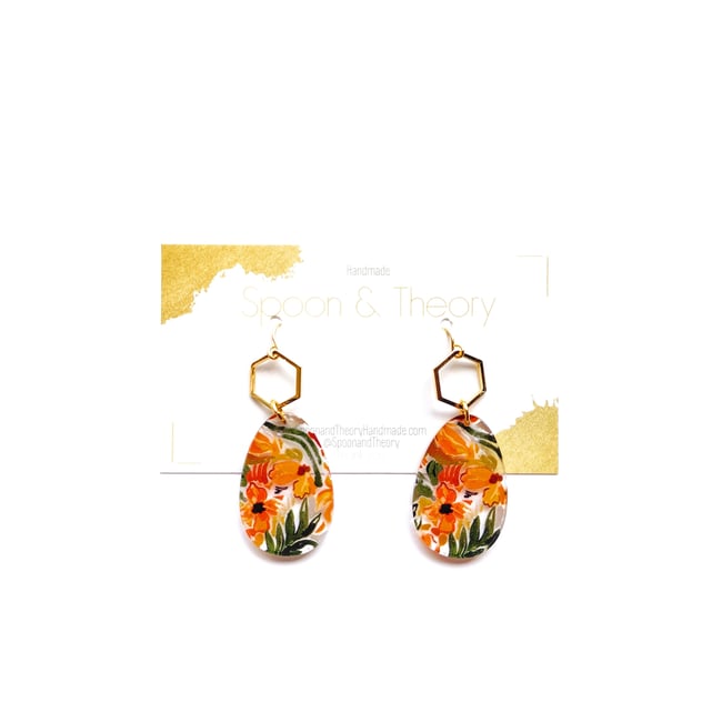 Citrus Lily | Acrylic Earrings 