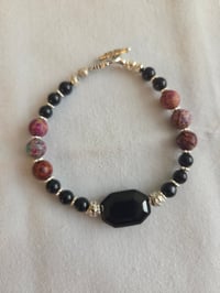 Beaded Bracelet with Jasper and Black Onyx