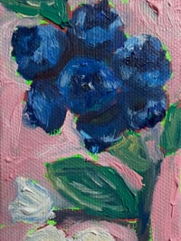 Image 1 of "Blueberries", 2.5"x3.5" Oil Painting 