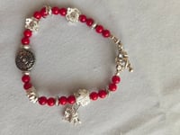 Image 2 of Red Beaded Silver-Tone Necklace Set