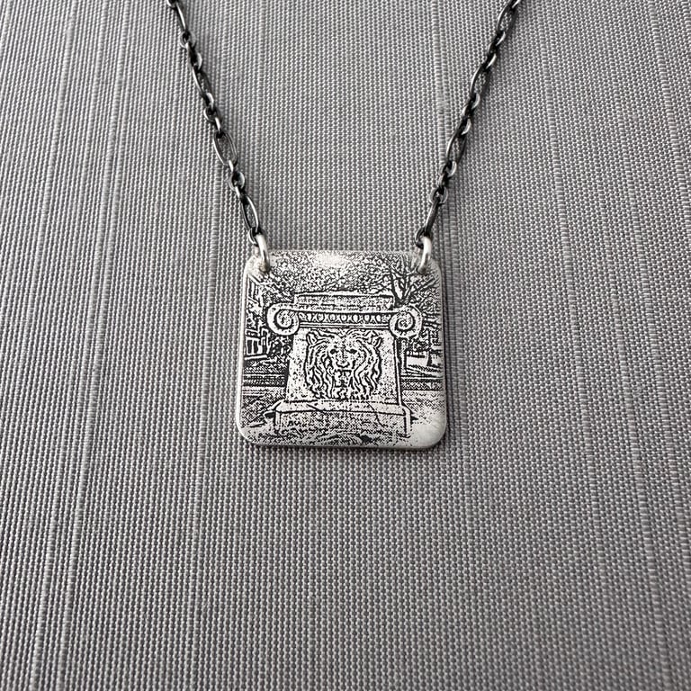 Sterling Silver Purdue Lion Fountain Necklace Image 2