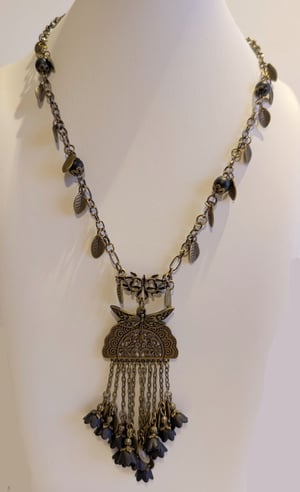 Image of Dragonfly ~ Victorian Mourning Inspired ~ Black Lily of the Valley Waterfall...