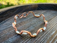 Raw copper and Freshwater Pearl bracelet