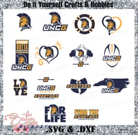 Image 1 of UNCG Spartans University Designs. SVG Files, Cricut, Studio, Digital Cut Files