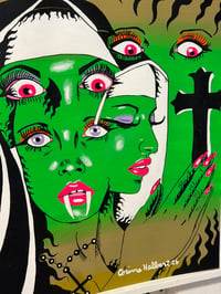 Image 3 of Omen of a Psychic Nun Original Painting