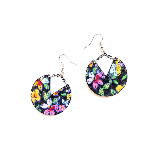 Floral Mix Media Earrings