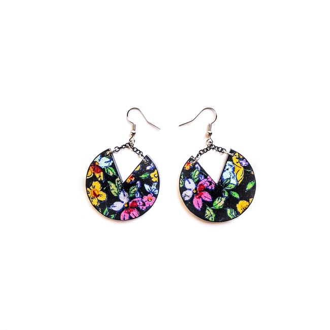 Floral Mix Media Earrings