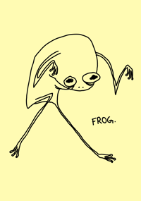 frog 5x7 numbered and signed PRINT
