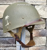 Image 15 of WWII M2 Dbale US Airborne 551st PIB. Front Seam Helmet & SC Paratrooper liner.