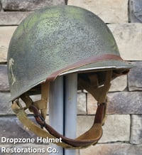 Image 3 of WWII M2 Dbale US Airborne 551st PIB. Front Seam Helmet & SC Paratrooper liner.