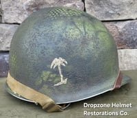 Image 4 of WWII M2 Dbale US Airborne 551st PIB. Front Seam Helmet & SC Paratrooper liner.