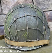Image 8 of WWII M2 Dbale US Airborne 551st PIB. Front Seam Helmet & SC Paratrooper liner.