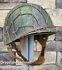 Image 9 of WWII M2 Dbale US Airborne 551st PIB. Front Seam Helmet & SC Paratrooper liner.