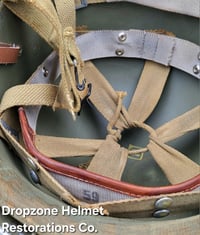 Image 20 of WWII M2 Dbale US Airborne 551st PIB. Front Seam Helmet & SC Paratrooper liner.