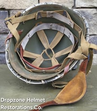 Image 11 of WWII M2 Dbale US Airborne 551st PIB. Front Seam Helmet & SC Paratrooper liner.