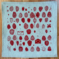 Image 1 of Set of 2 “Strawberry" Linen Napkins 