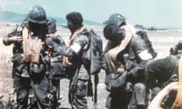 Image 24 of WWII M2 Dbale US Airborne 551st PIB. Front Seam Helmet & SC Paratrooper liner.