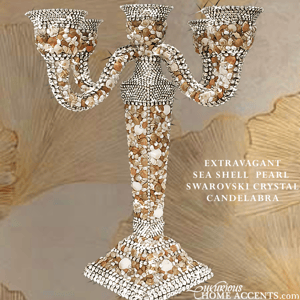 Image of Swarovski Crystal Sea Shell Candelabra