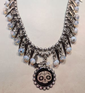 Image of Dungeon Collection ~ Memento Mori ~ Skelly Moonstone Necklace Set