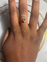 Teardrop crystal chain ring