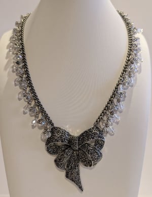 Image of Dungeon Collection ~ Remember Me ~ Large Rhinestone Bow Necklace Set