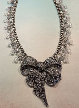 Image of Dungeon Collection ~ Remember Me ~ Large Rhinestone Bow Necklace Set