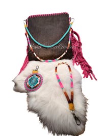 Image 1 of Cow Print and Hot Pink Crossbody bag 