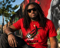 Image 4 of I love soccer red tshirt