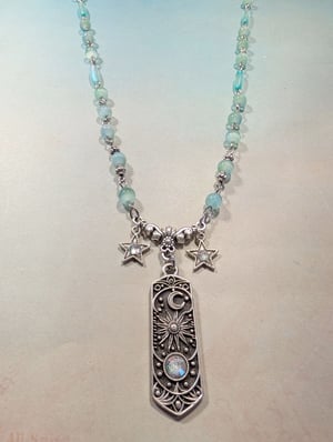 Image of Celestial ~ Sun Moonglow and Stars ~ Necklace Set
