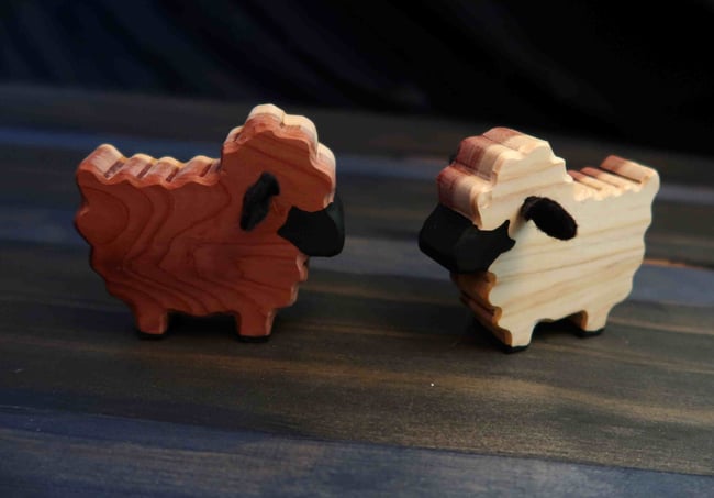 Fiber Fellas - Hand Carved Sheep Figurine