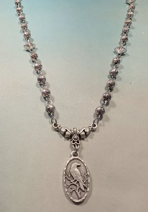 Image of I Heart Ravens ~ Oxidized Antique Silver "Crowsary" Necklace Set