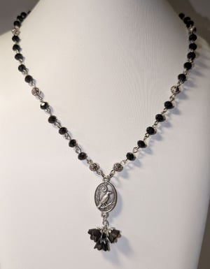 Image of I Heart Ravens ~ Black Beaded "Crowsary" Necklace Set