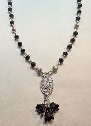 Image of I Heart Ravens ~ Black Beaded "Crowsary" Necklace Set