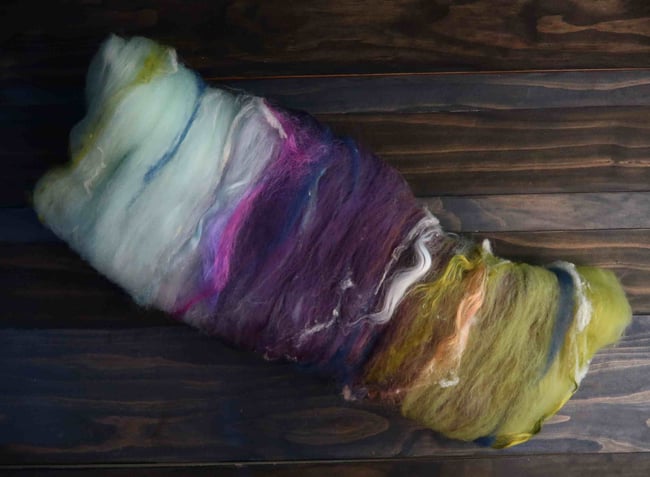 Magic Buffalo Luxury Art Batt #6 - Rambouillet, Farm Wool, and Silk