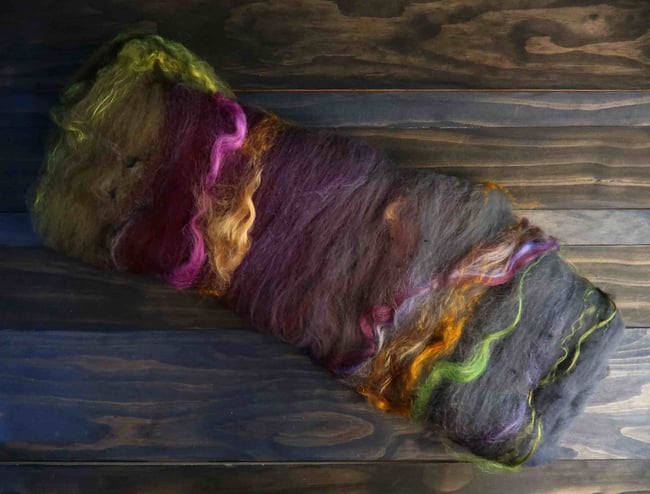 Blacksburg Owl Luxury Art Batt #2 - Targhee, Cashgora, and Silk