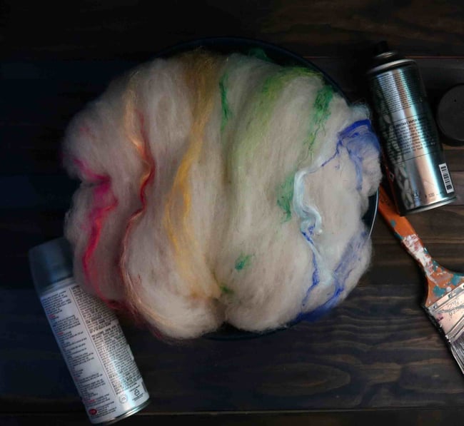 Graffiti Luxury Art Batt #4 - Romeldale Farm Wool and Silk