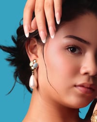 Image 1 of Aqua Pearls Clip On