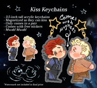 Ineffable Husbands Kiss Magnet Keychains (Pair)