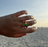 Image 4 of spiky silver band rings!