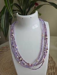 Multi-strand seed beads with fresh water pearls necklace