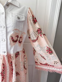 Image 4 of Reworked Parasuco Denim Jacket with bohemian Vintage Lace
