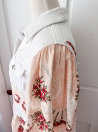 Image 5 of Reworked Parasuco Denim Jacket with bohemian Vintage Lace