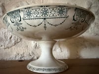 Image 4 of Compotier en terre de fer KG Luneville modèle Moustier - Décoration campagne