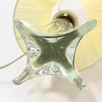 Image 11 of Lampe pied en cristal vintage 1960 et abat-jour en ruban d'organza beige