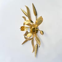 Image 6 of Applique murale fleur en métal doré à la feuille vintage - Applique florentine épis de blé