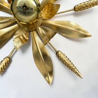 Image 10 of Applique murale fleur en métal doré à la feuille vintage - Applique florentine épis de blé