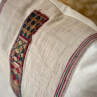 Image 3 of EARLY 20TH CENTURY FAR EASTERN HAND EMBROIDERED STRIP HANDWOVEN LINEN.