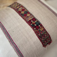 Image 1 of EARLY 20TH CENTURY FAR EASTERN HAND EMBROIDERED STRIP HANDWOVEN LINEN.